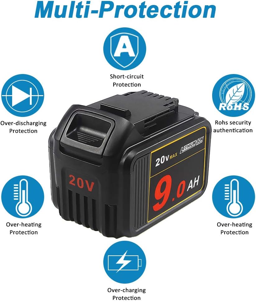 2 Pack 20V 9.0Ah Replacement Battery with Digital Indicator X8929