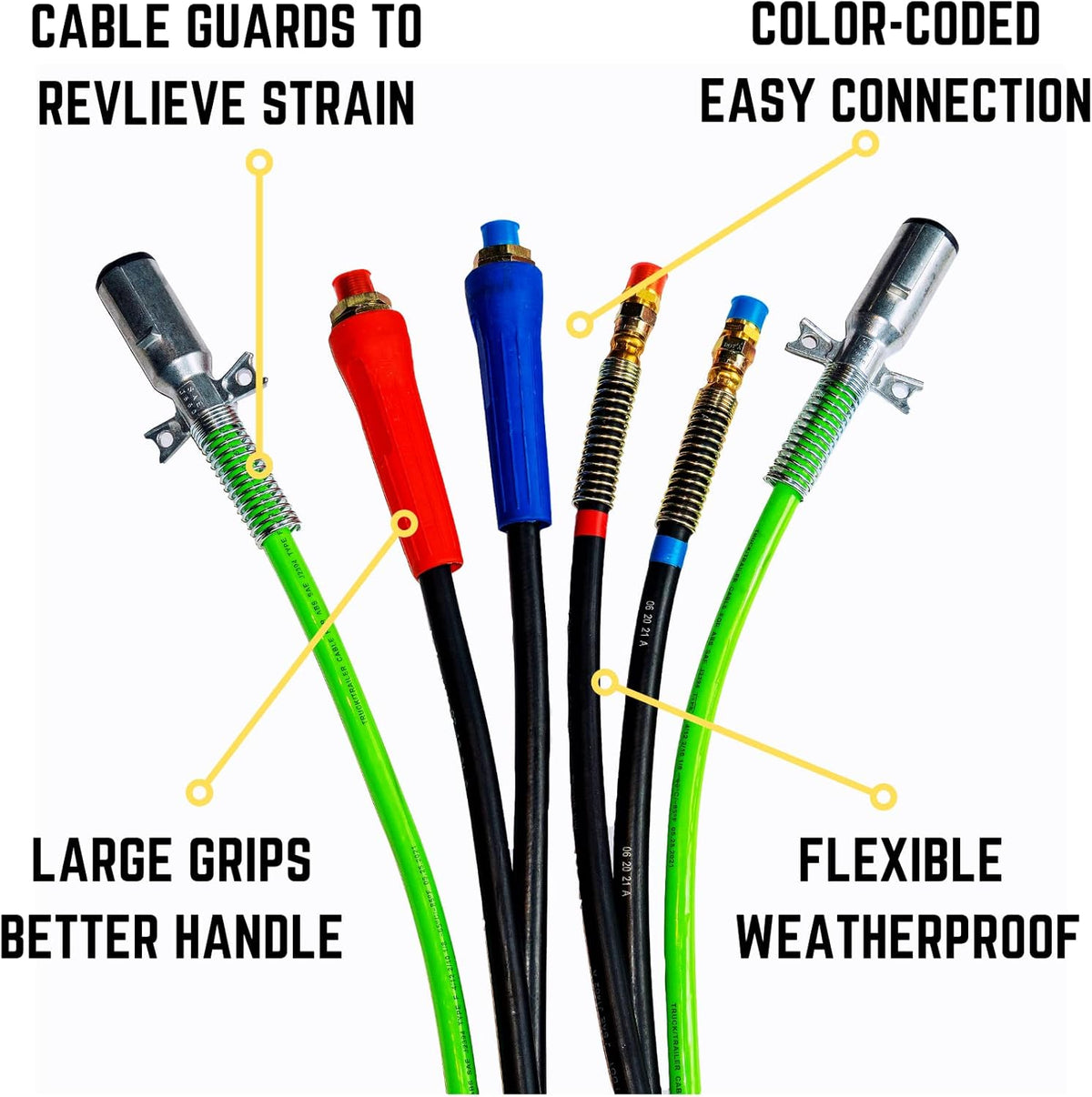 12 Ft. 3-in-1 ABS Electrical and Rubber Air Line Hose Assemblies Q3201