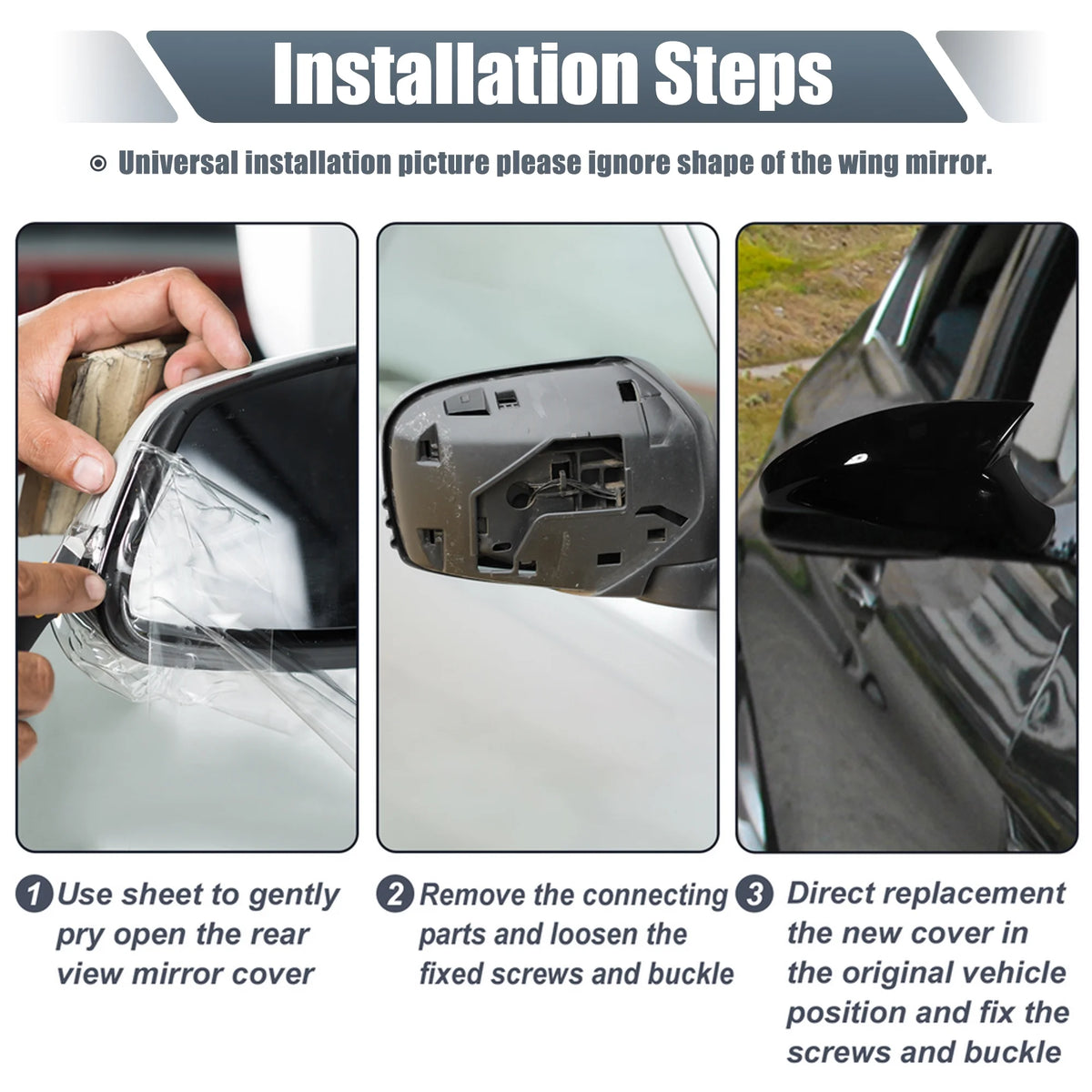 Gray Rear View Mirror Cover Cap for BMW Mini Clubman R55 Hatchback Cooper R56 M8600