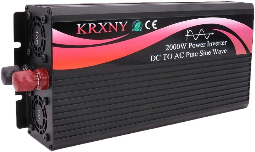 2000W Pure Sine Wave Power Inverter 12V DC to 110V 120V AC 60HZ with LED Display D726