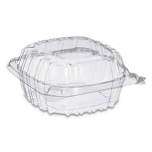 Clear Hinged-Lid Plastic Containers, 500/Carton H8356