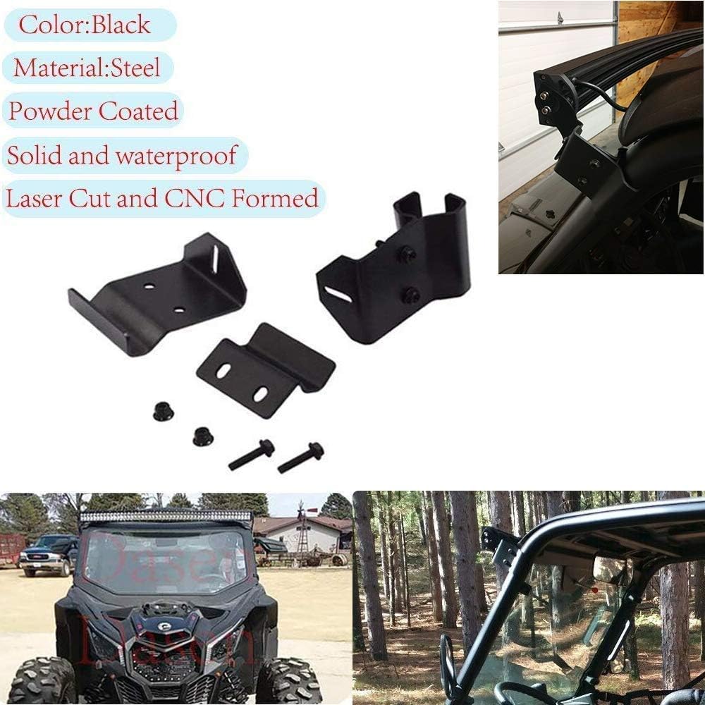 LED Light Bar Mount Windshield Kit 50 288W Curved Front Pillar Side 2x 18W 3 Cube Lights Brackets w/ 2x Wiring Kit Full Size Pro-Fit Cage Upper For 2013-2021 Polaris Ranger XP 1000 900 570 D594377
