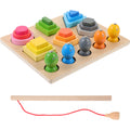 Wooden Sorting Blocks Fishing Toys Playset Puzzles Magnetic 2 1 Child I28737