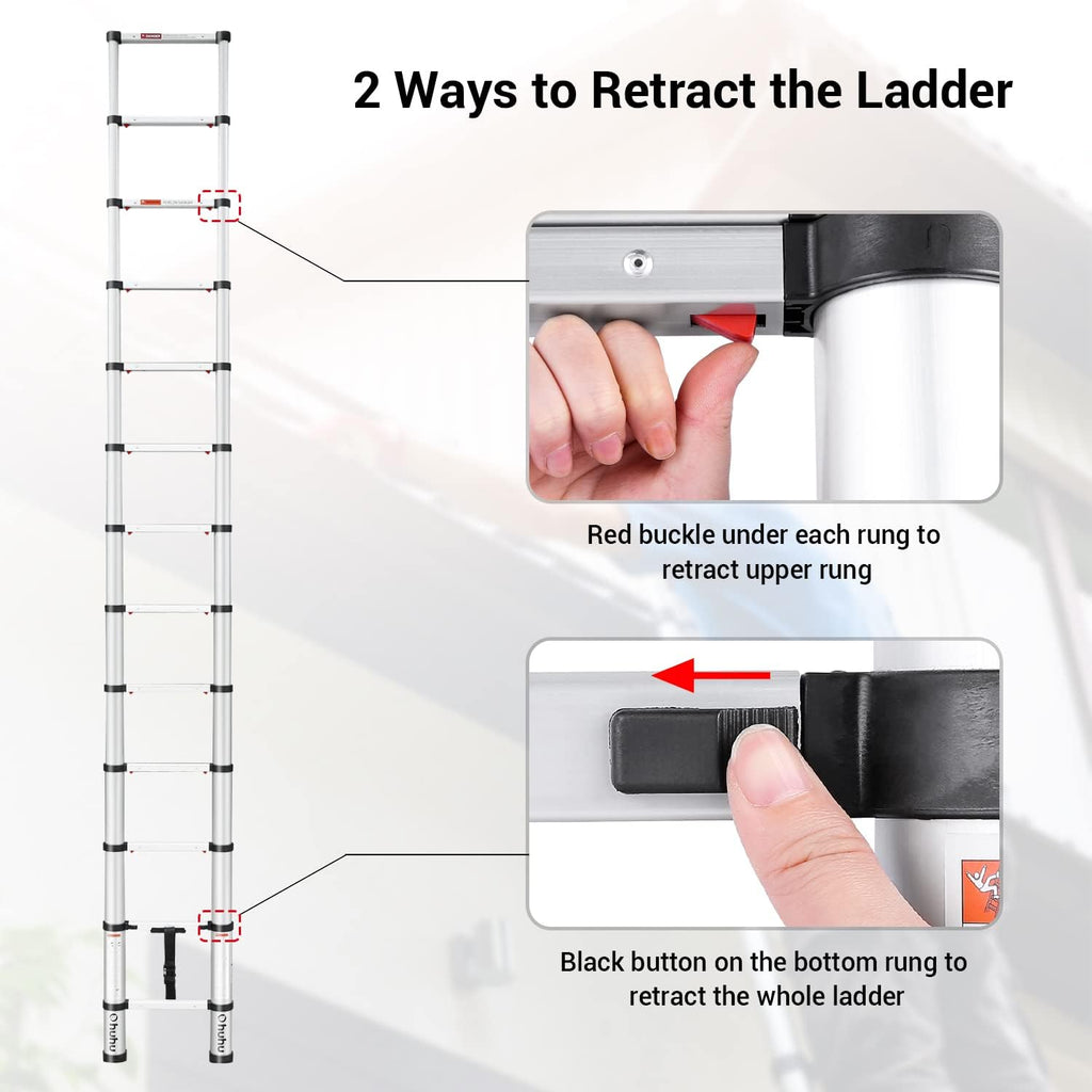 Telescoping Aluminum 12.5 FT Extension Ladder M509861