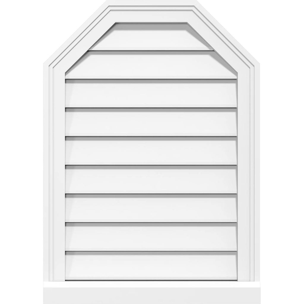 Octagonal Top Surface Mount PVC Gable Vent with Brickmoul O428