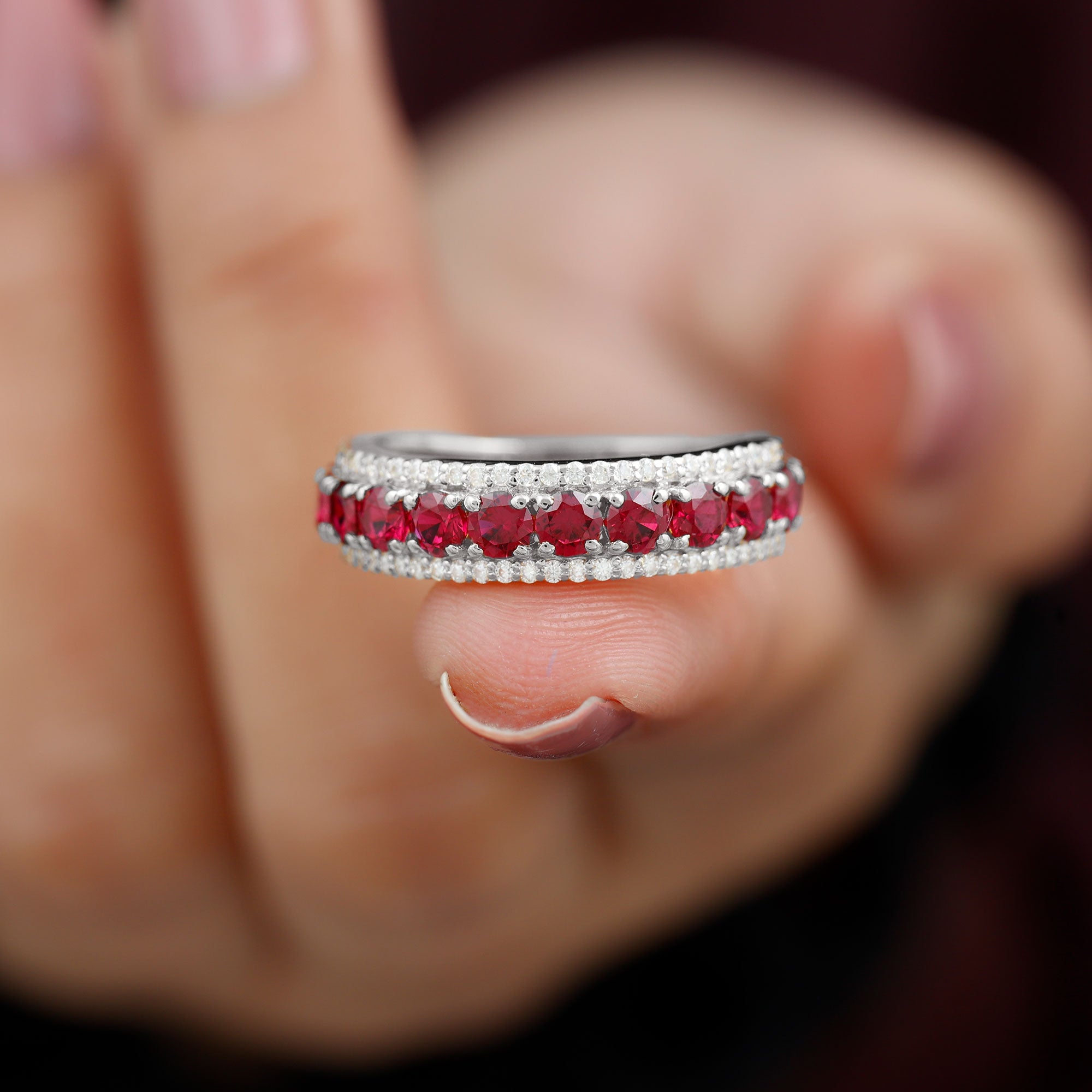 14K White Gold Anniversary Ring with Diamond Accent X23540