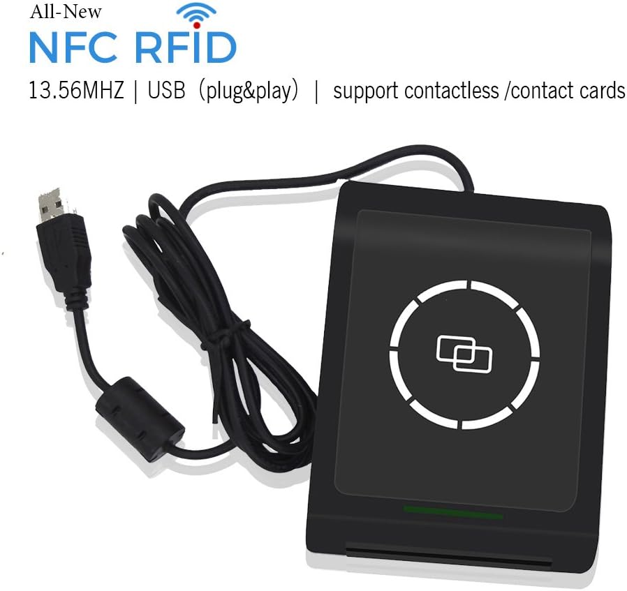 RFID NFC Reader Writer 13.56MHZ USB Contactless Smart Card Reader with 2 Pcs 4442 Cards and 2pcs MF1 Cards R610