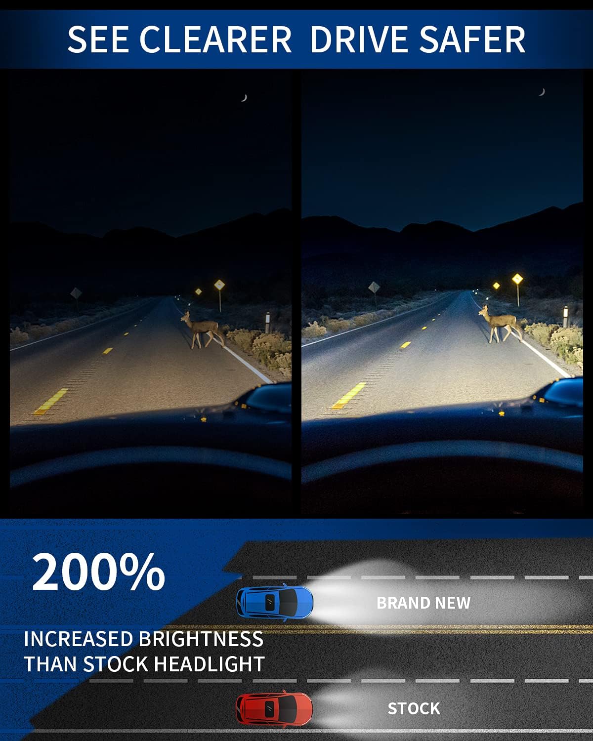 Chrome Housing Clear Lens Headlights Assembly H57298
