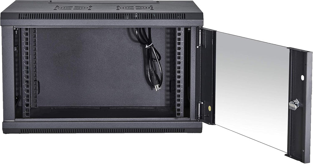 19-Inch Wall Mount Server Rack Cabinet with Locking Tempered Glass Door R1704