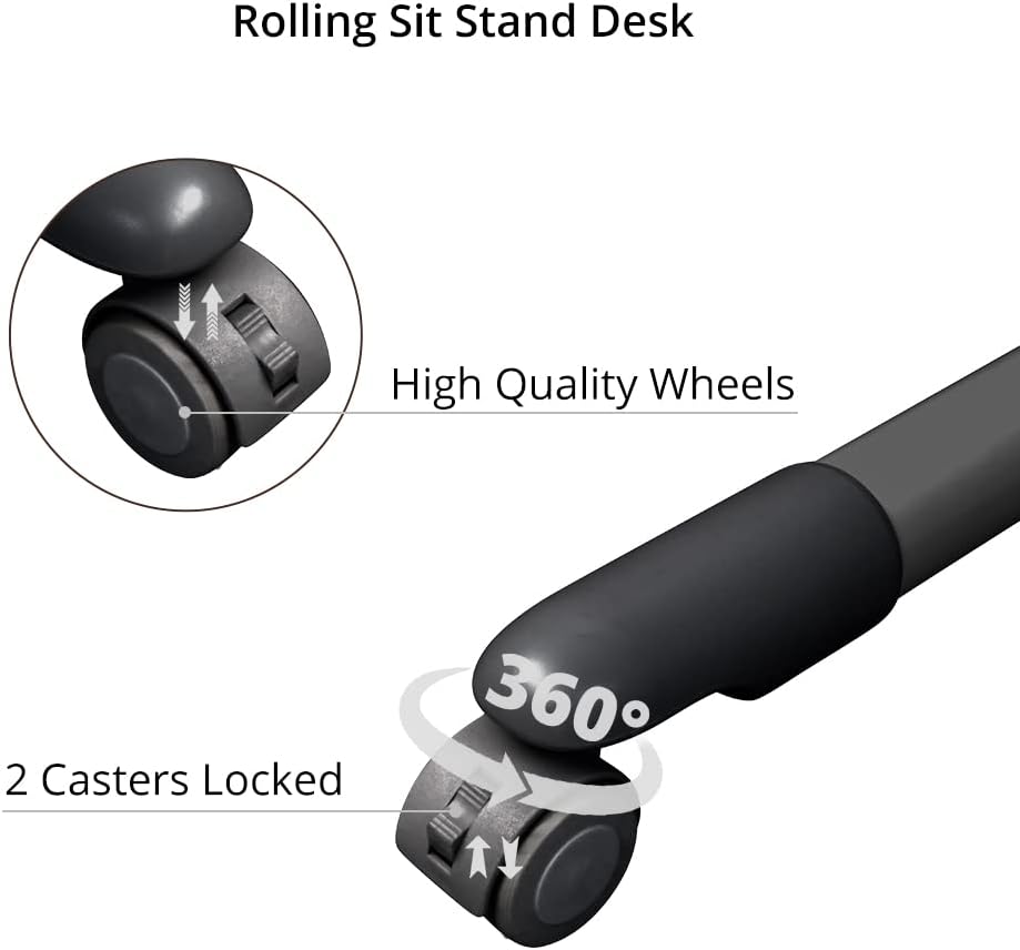 Height Adjustable Standing Desk with Locking Wheels Z18285