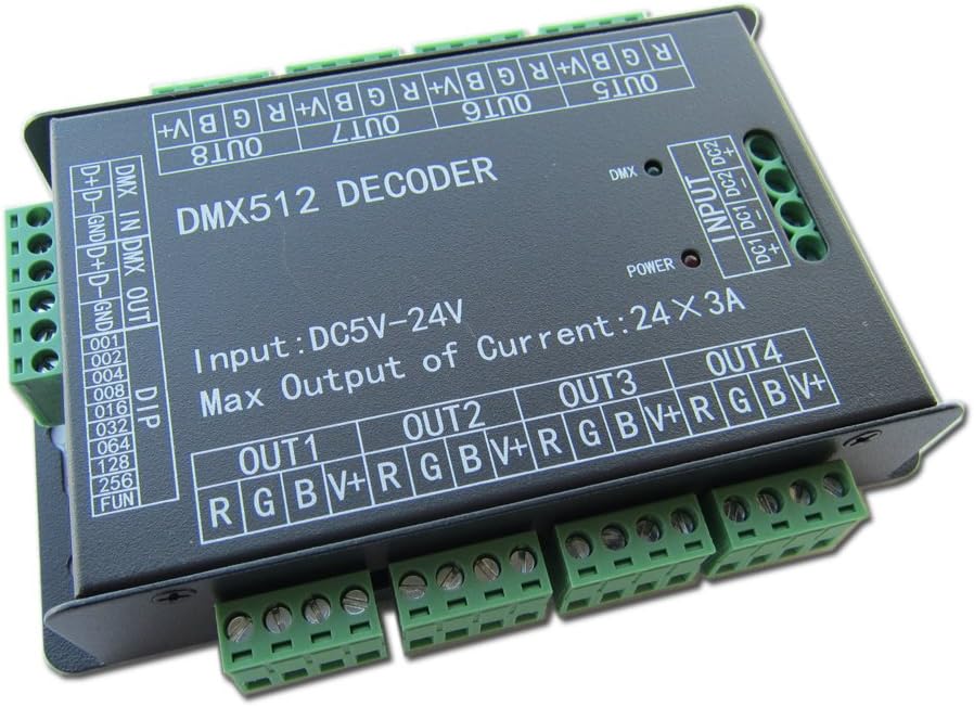 24 Channel RGB DMX512 Controller LED Decoder Dimmer DC 5V-24V F51164