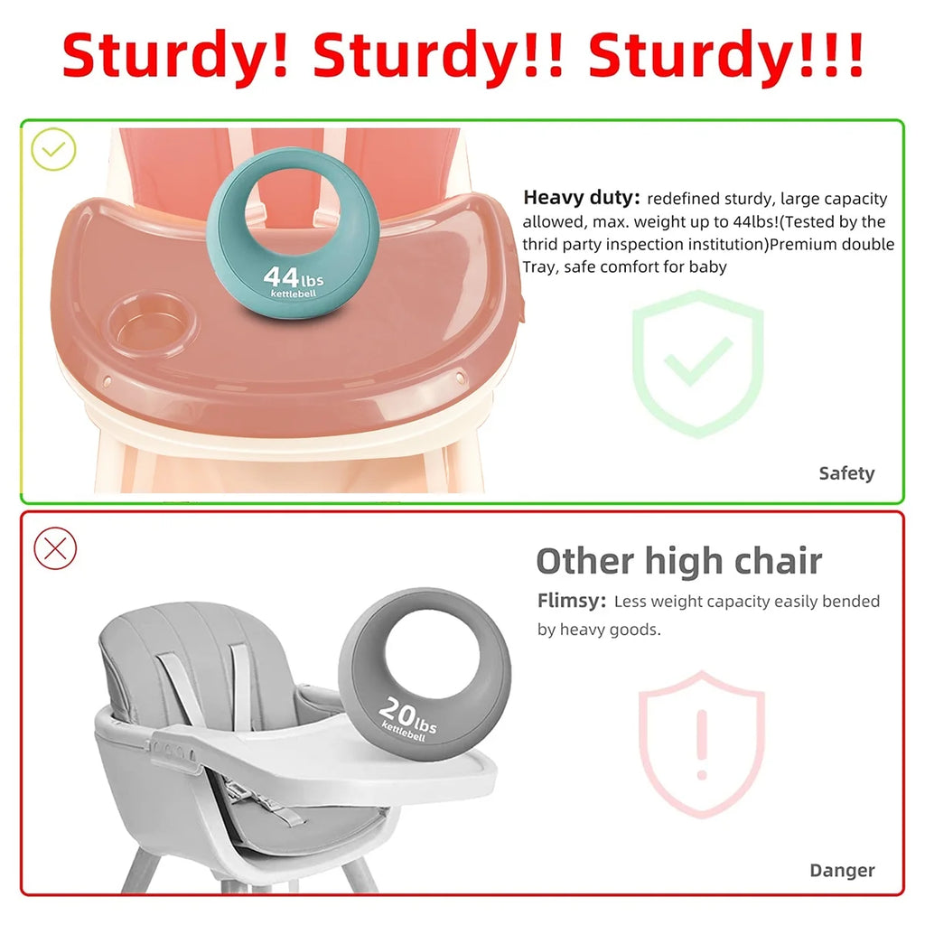 Pink 4-in-1 Baby Highchair with Five-Point Snap Button B412