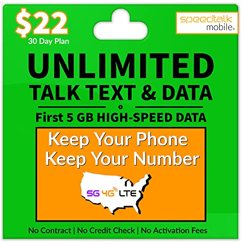 Unlimited Talk & Text + 500 MB Data 30 Day Prepaid Plan with SIM Card A182