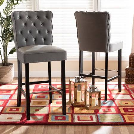 Dark Grey Bar Stool, Set of 2 T31555