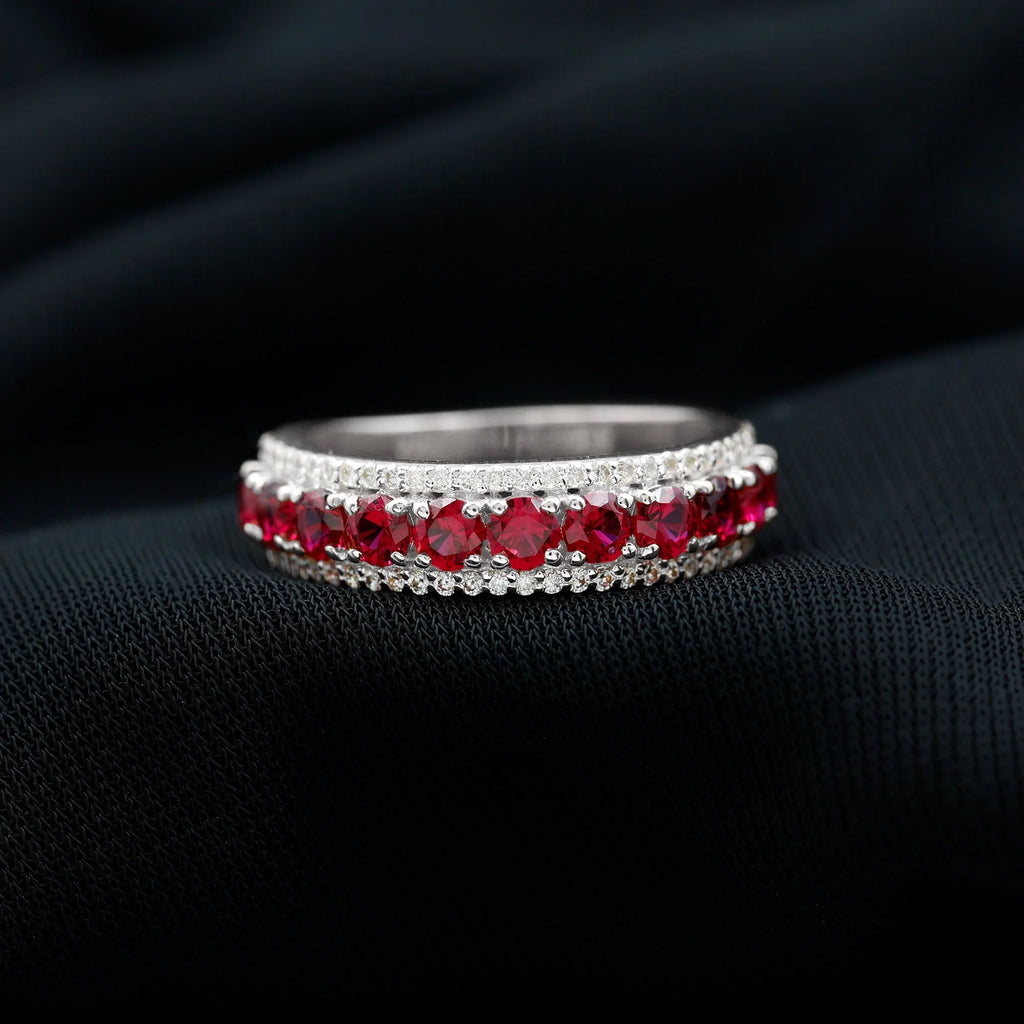 14K White Gold Anniversary Ring with Diamond Accent X23540