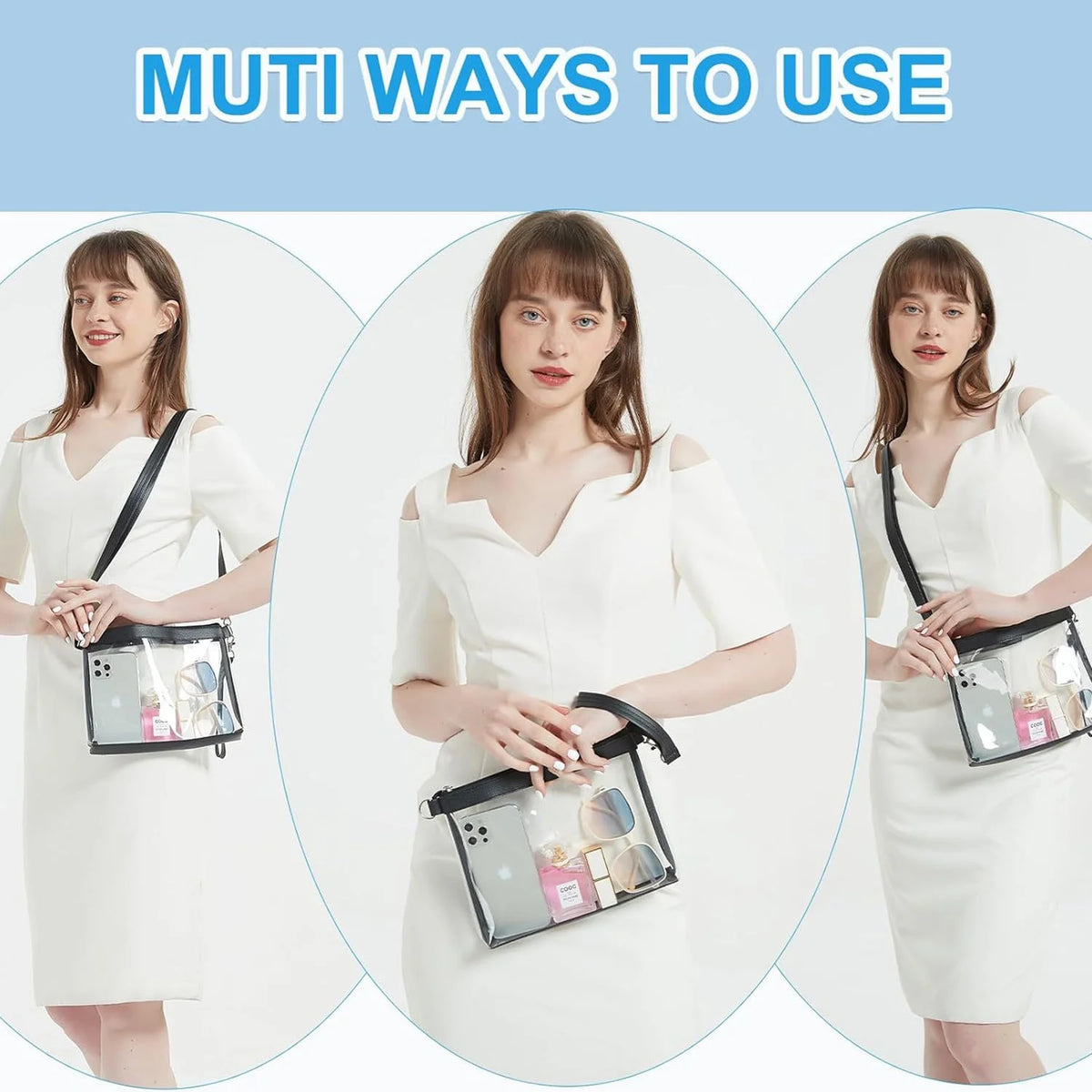 Clear PVC Crossbody Bag Y52484