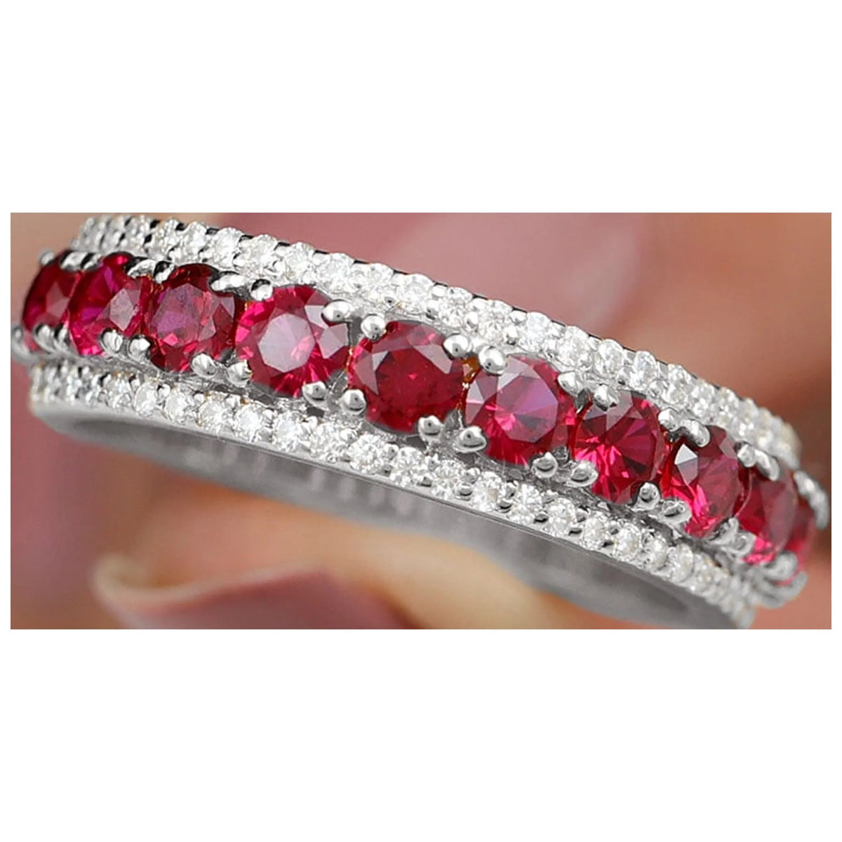 14K White Gold Anniversary Ring with Diamond Accent X23540