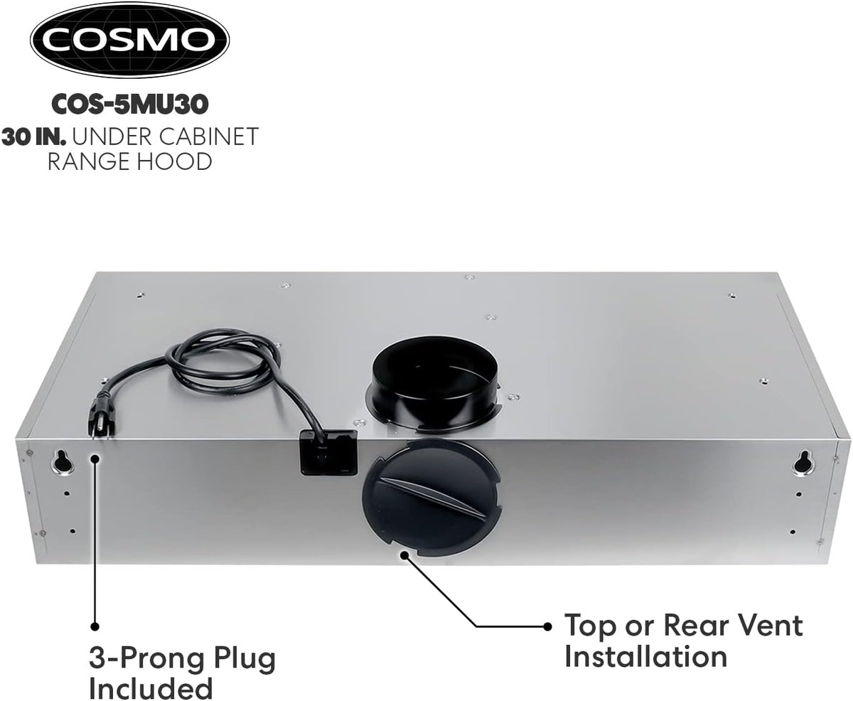 30 in. Under Cabinet Range Hood Ductless Convertible Duct Stainless Steel Q6006
