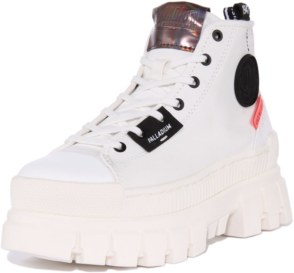 White Vegan Canvas Ankle Boot Size 7 F963590