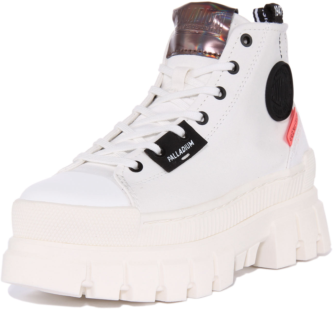 White Vegan Canvas Ankle Boot Size 7 F963590