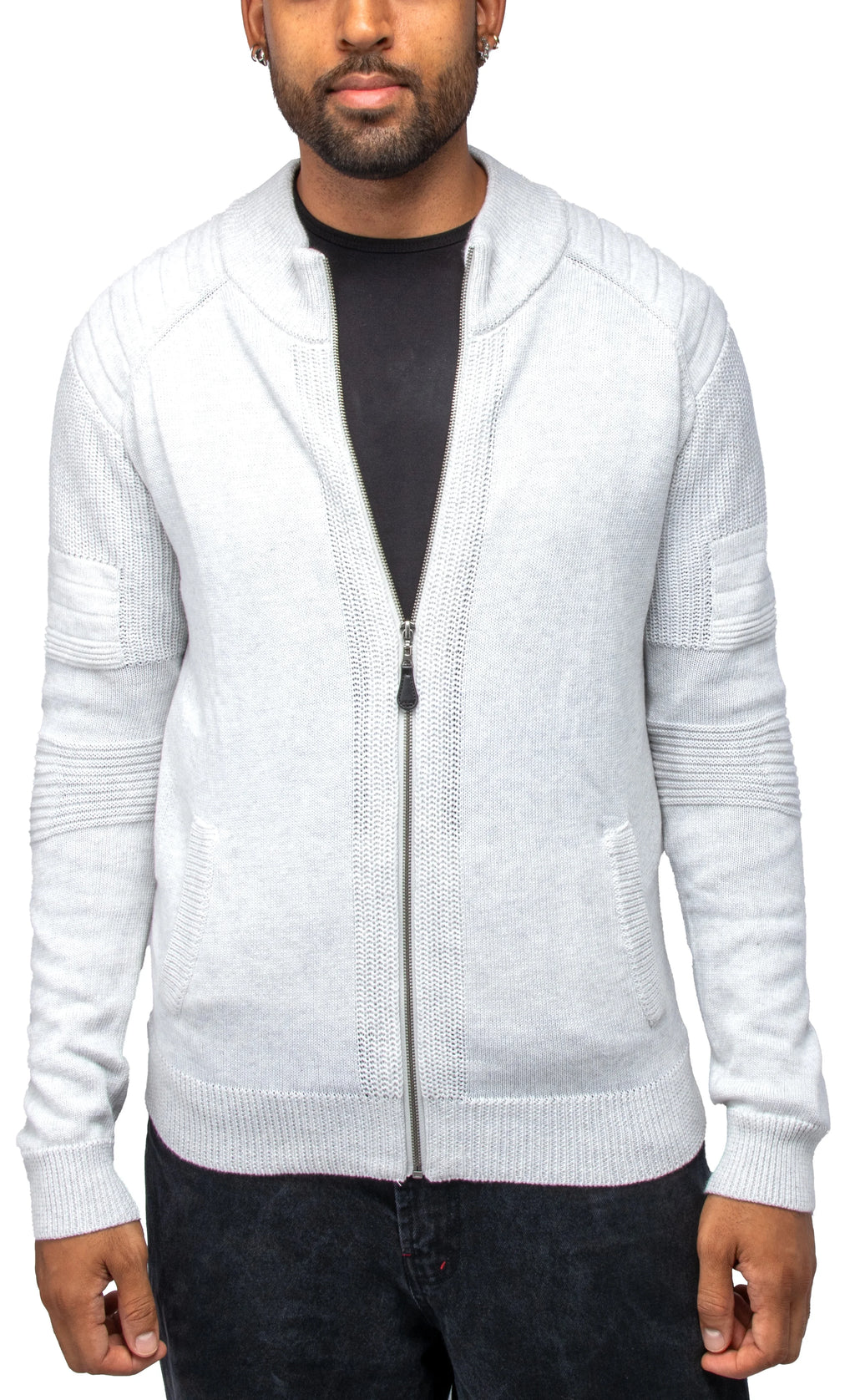 Oatmeal Full Zip Cardigan Sweater O18772