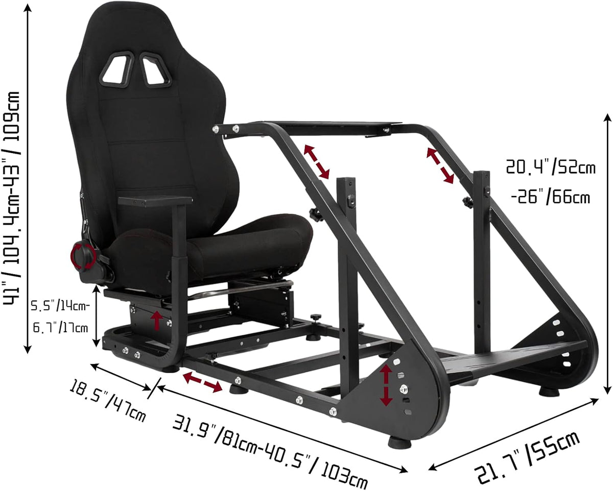 Racing Cockpit Frame Height Adjustable Racing Wheel Stand U870