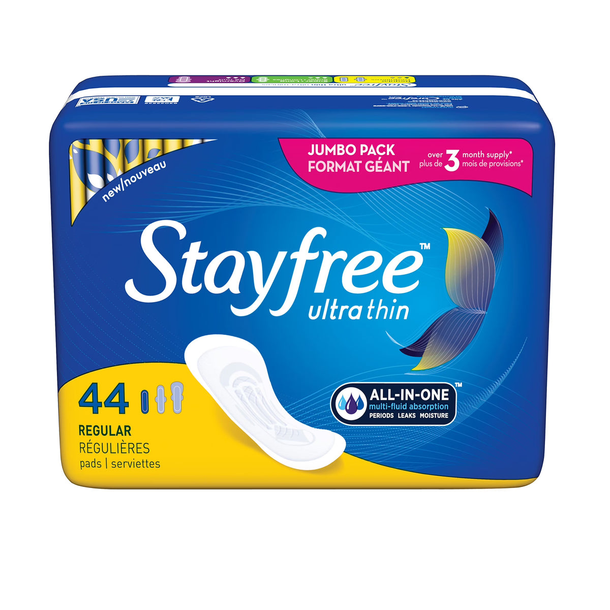 Ultra Thin Regular Wingless Pads, 44 Count (Pack of 4) Z72757