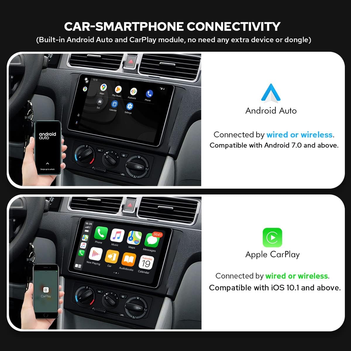 8 Inch Touch Screen Car Stereo with 4GB RAM 64GB ROM M19500
