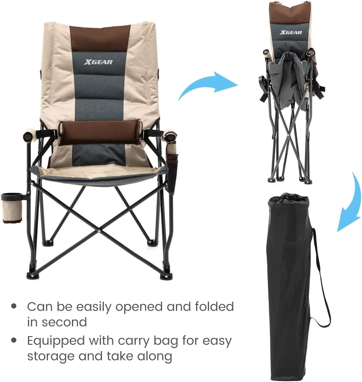 Camping Chair with Hard Arm Lumbar Support Y218208