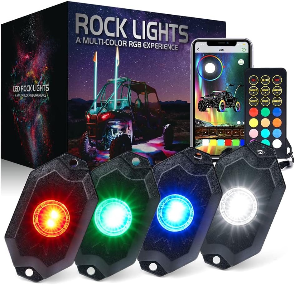 RGBW LED Rock Lights Kit, 4 Pods H687