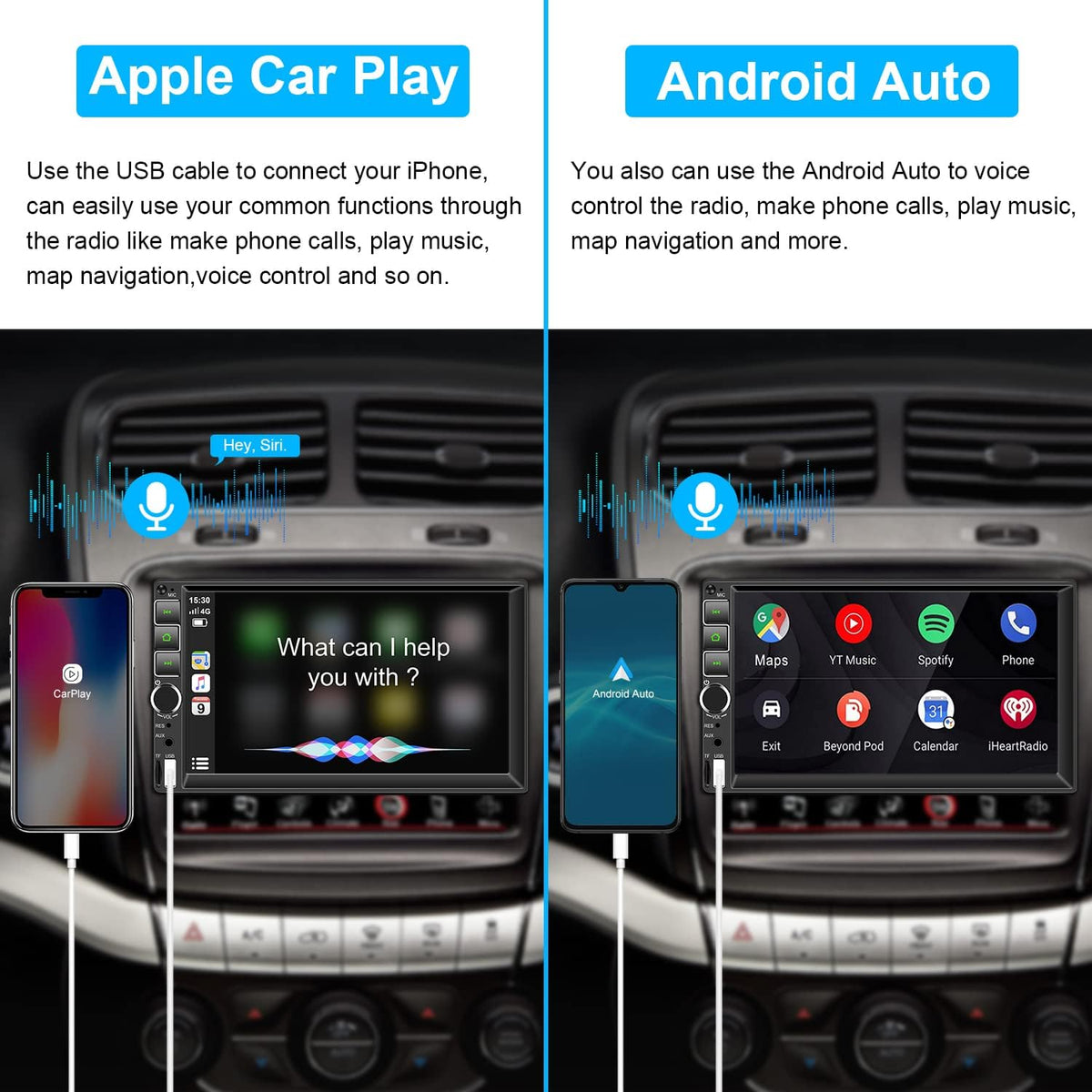 7 inch Touchscreen Car Stereo with Bluetooth, Rear View Camera A819