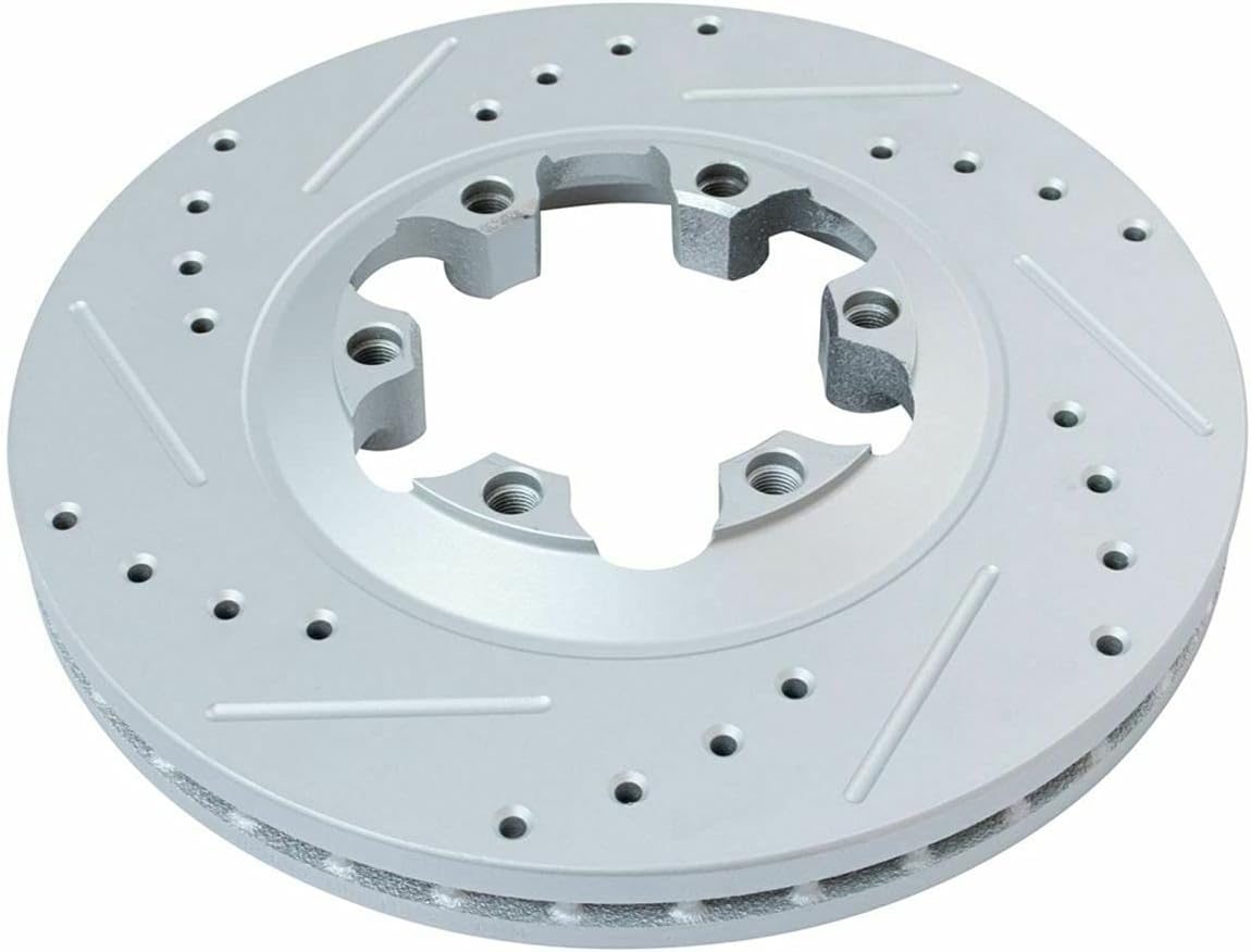 Drilled Slotted Front Brake Kit Rotors & Pads with Hardware Kit & Cleaner & Fluid E557