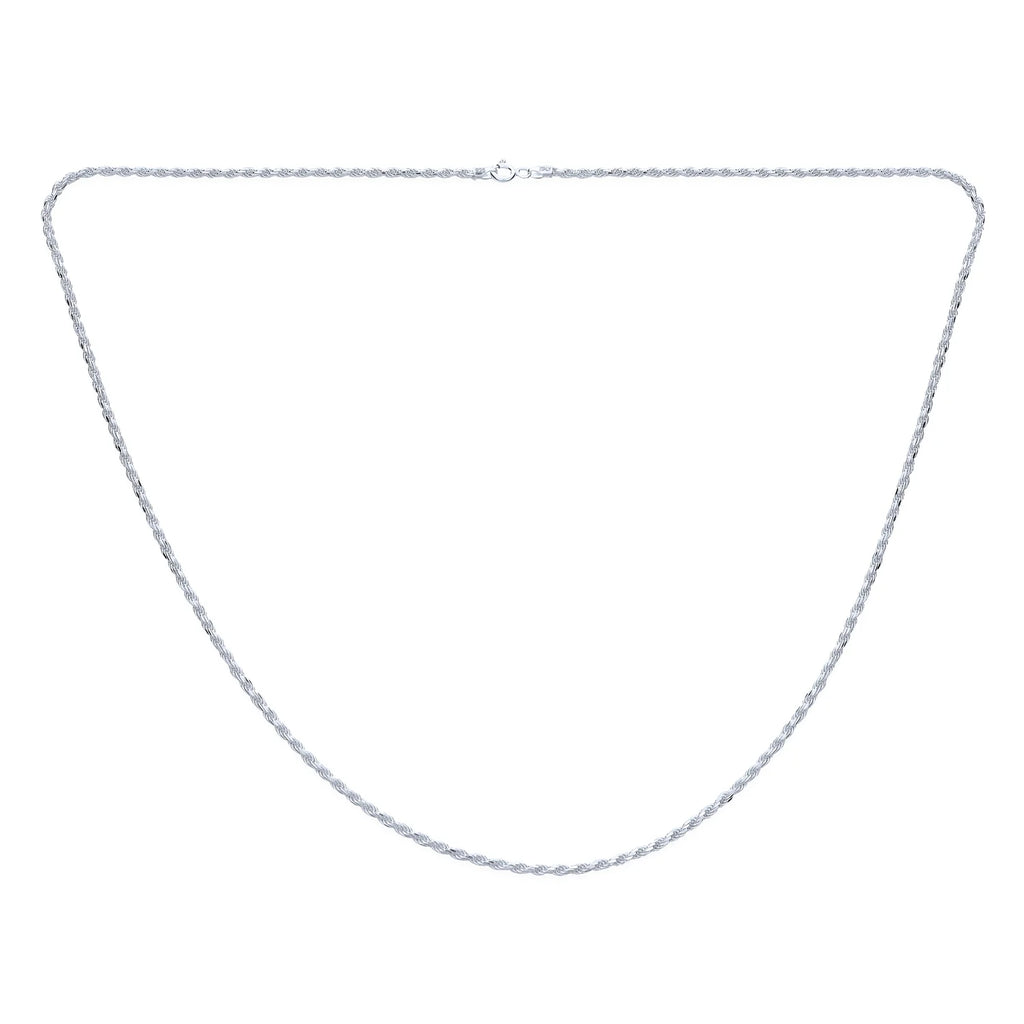 Sterling Silver Rope Link Chain Necklace A3537