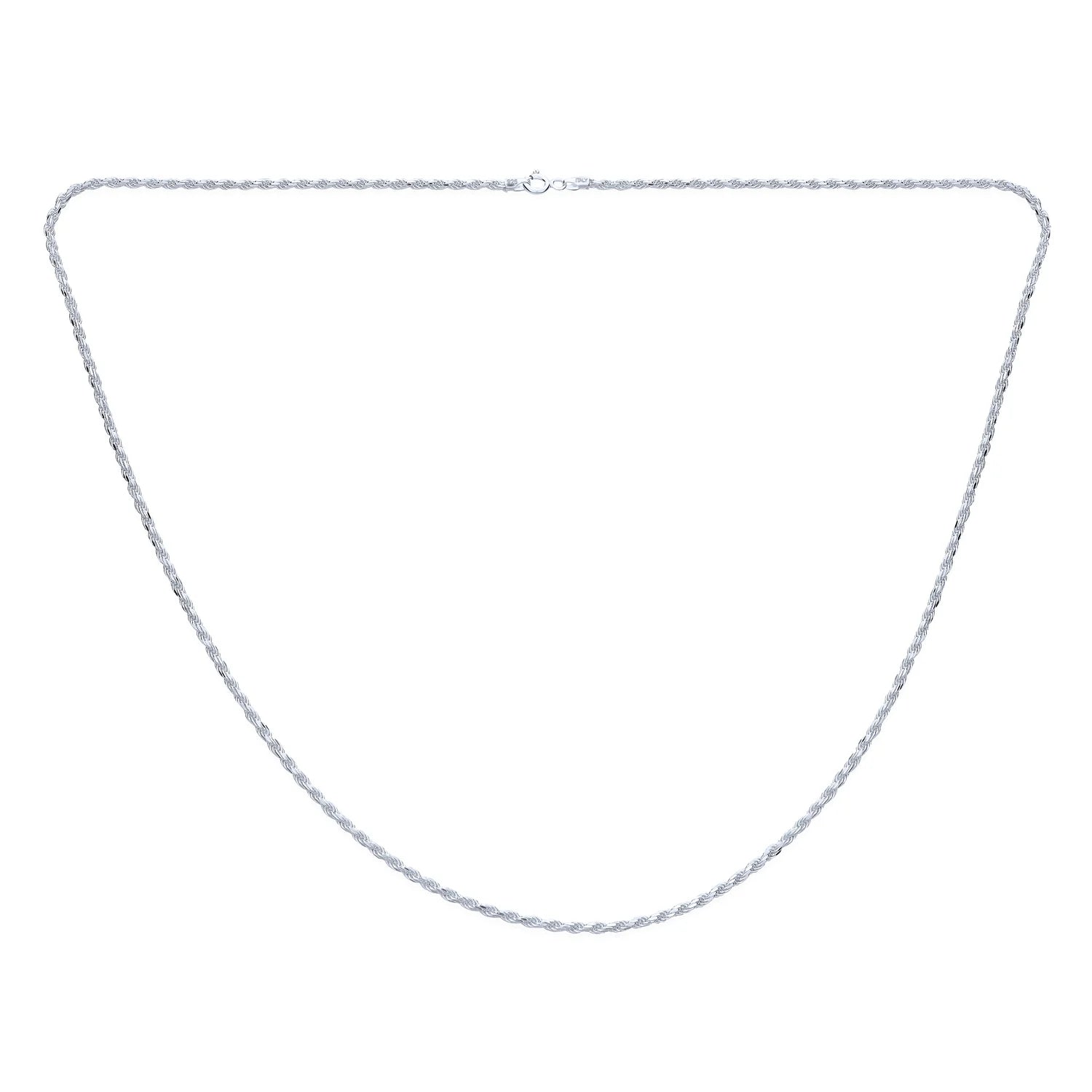 Sterling Silver Rope Link Chain Necklace A3537