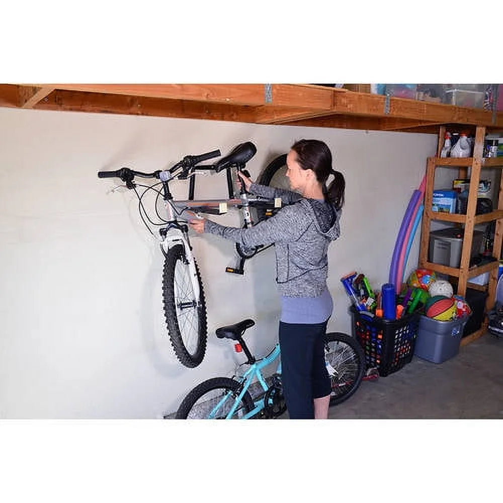 Wall-Mounted 2-Bicycle Folding Storage Bike Rack S4238
