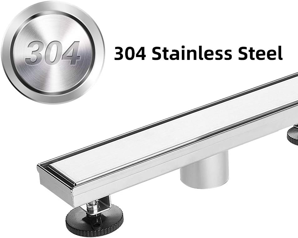 Brushed 304 Stainless Steel Linear Shower Drain 32 inch E586763