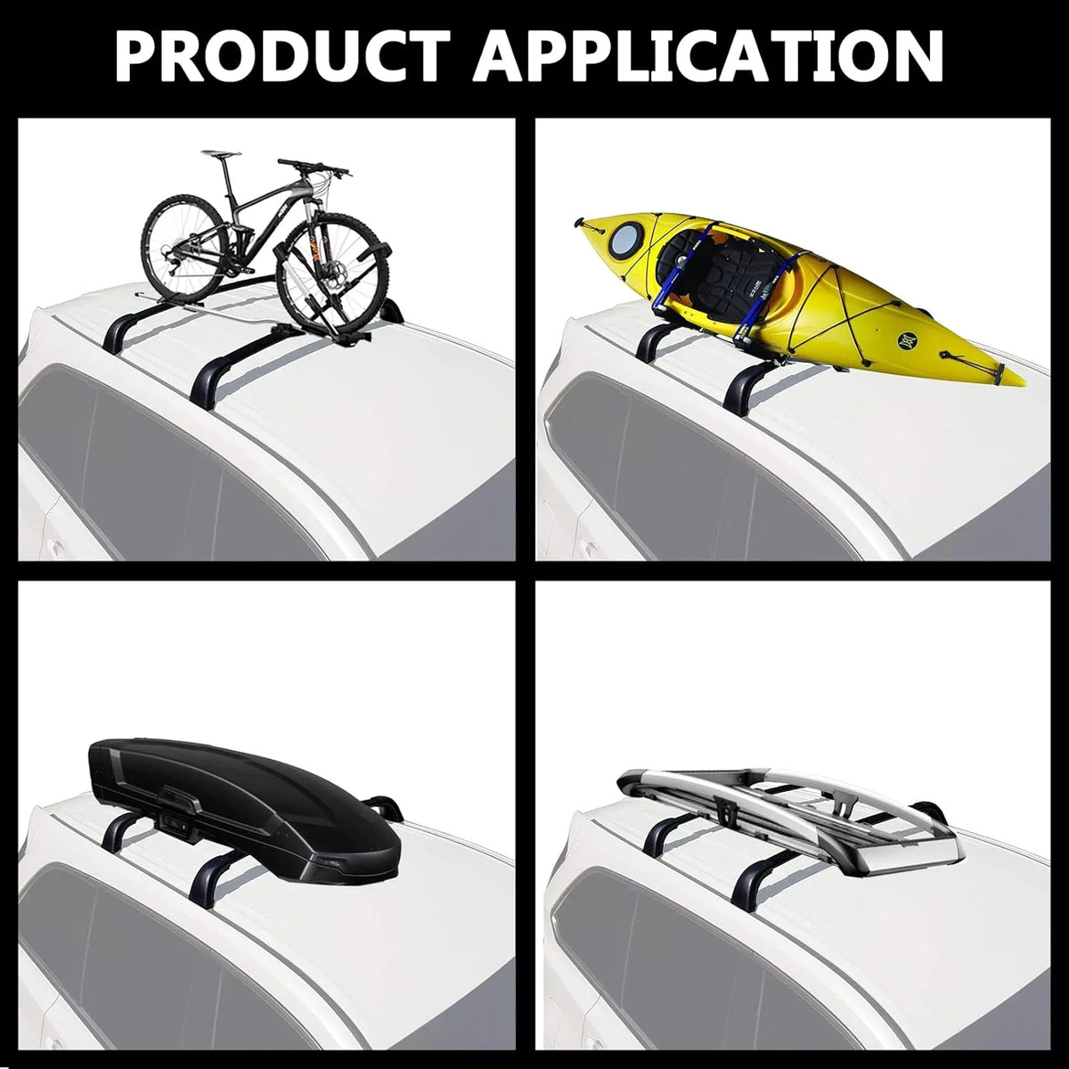 Black Aluminum Roof Rack Crossbars A387