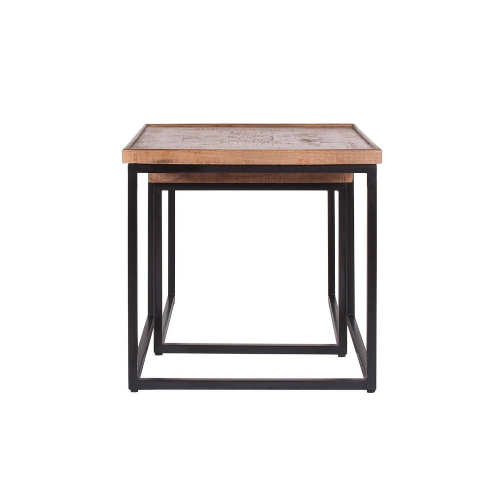 Mango Wood u0026 Iron Nesting Tables (Set of 2) - Brown B85385
