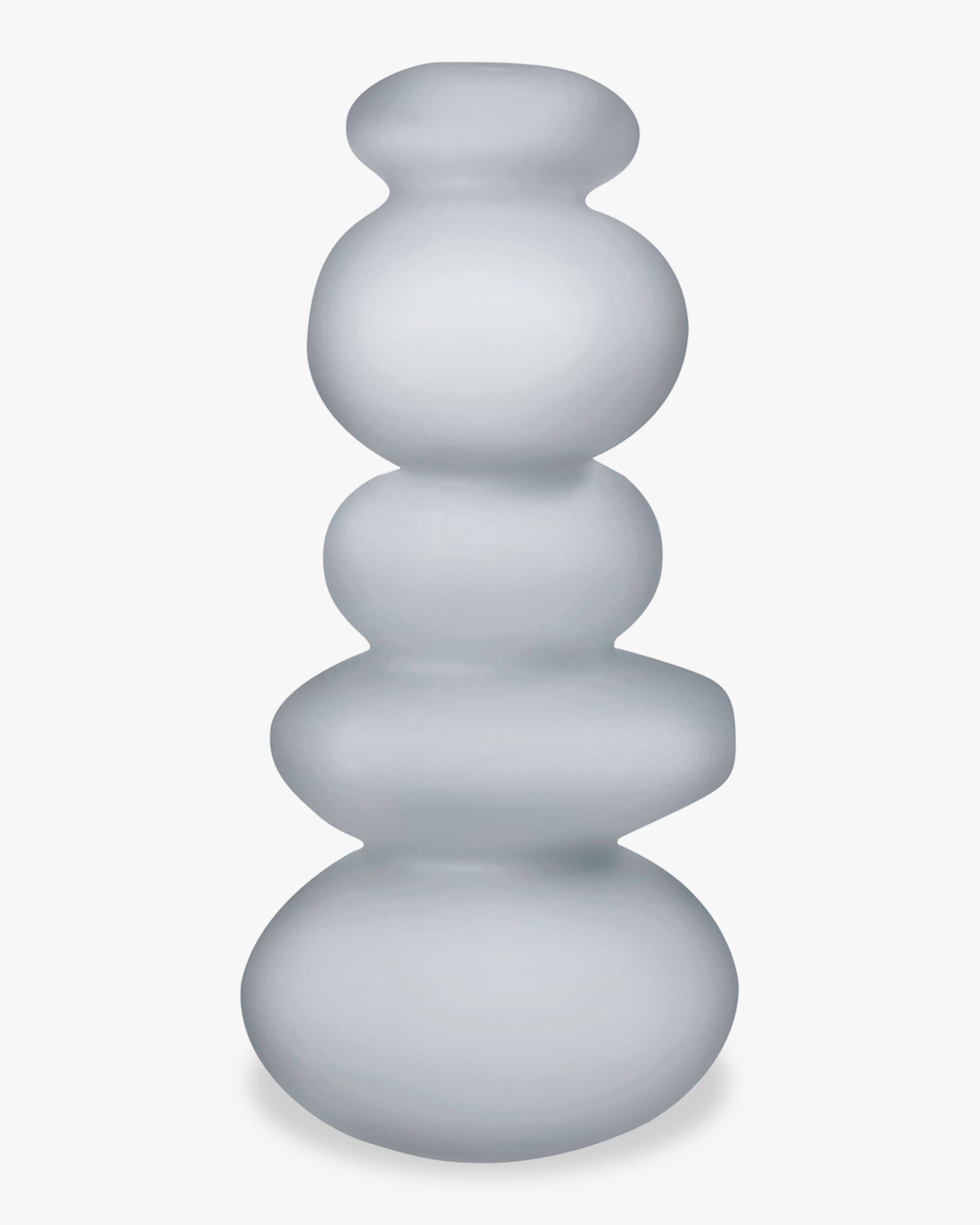 Opal Grey Glass Candle Holder G327