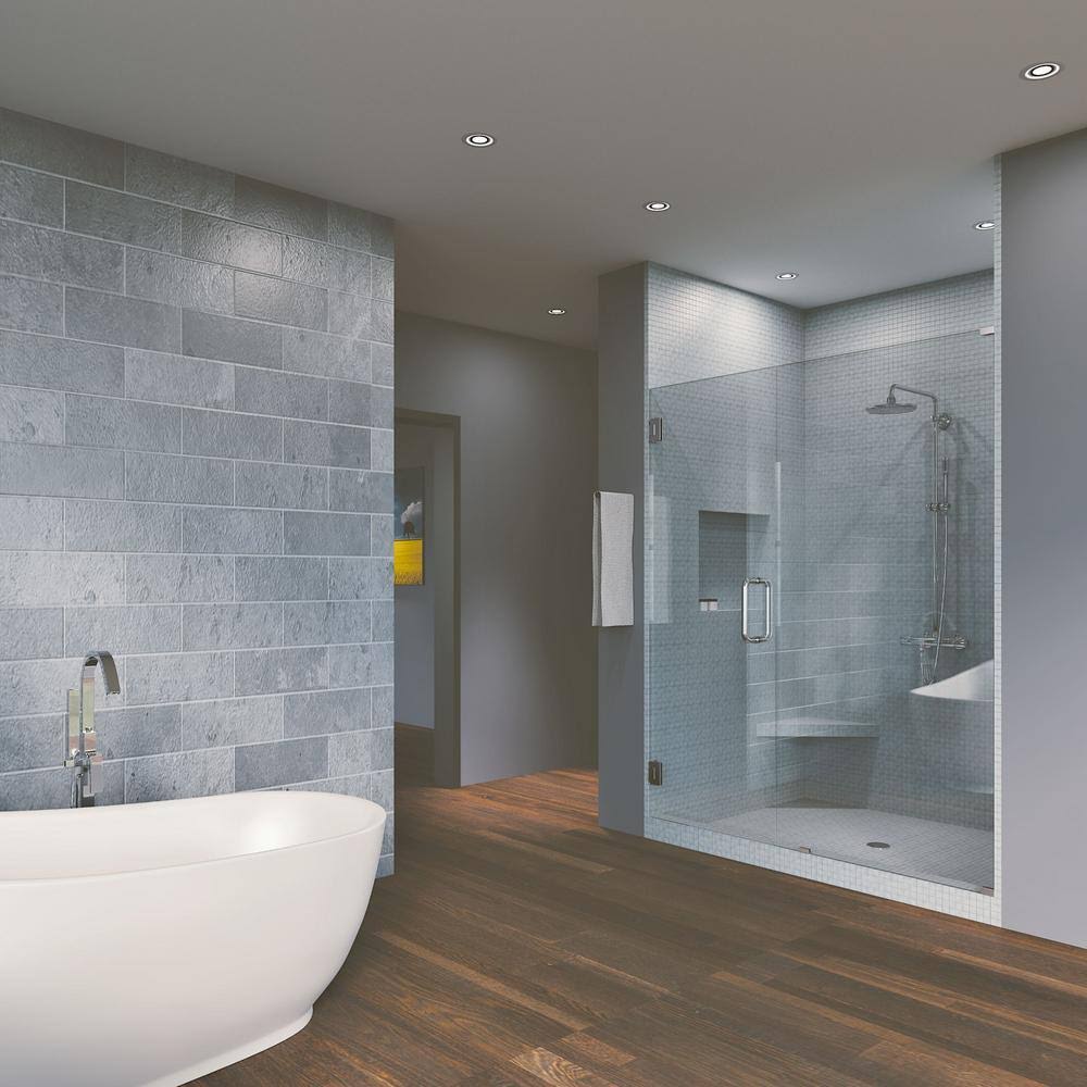 Chrome Frameless Hinged Shower Door M9291