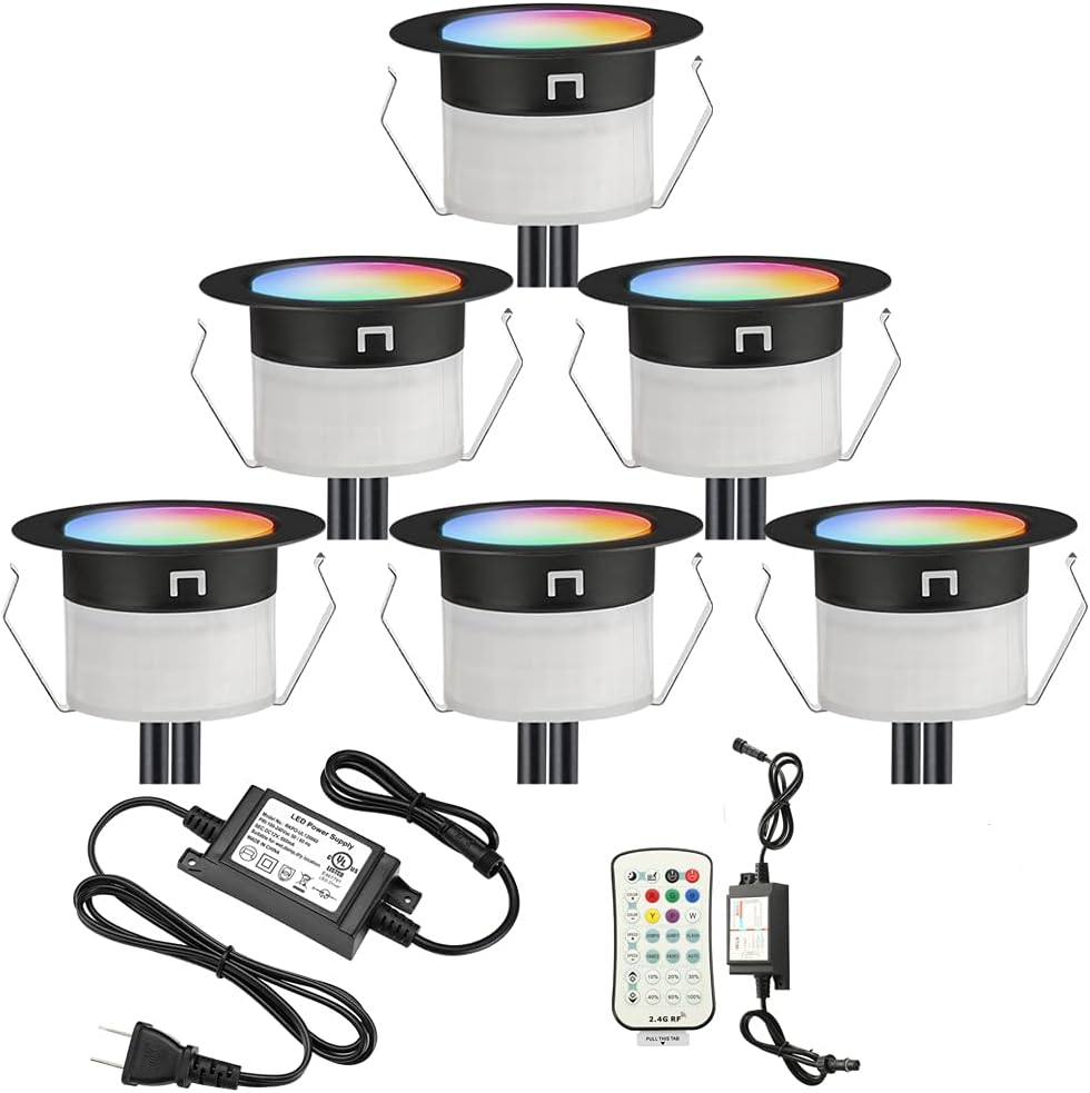 Black Stainless Steel Waterproof In-ground RGBW Deck Light, 30pcs V855