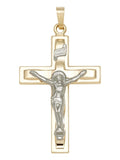 14 KT Two Tone Gold Crucifix J56176