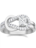 1.00 Carat Princess Cut Diamond Wedding Ring on 10k White Gold W145