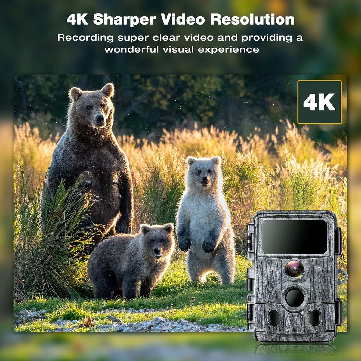 4K WiFi 30MP Trail Camera with 940nm No-Glow IR LEDs Night Vision 0.2s Motion Activated Waterproof IP66 J147
