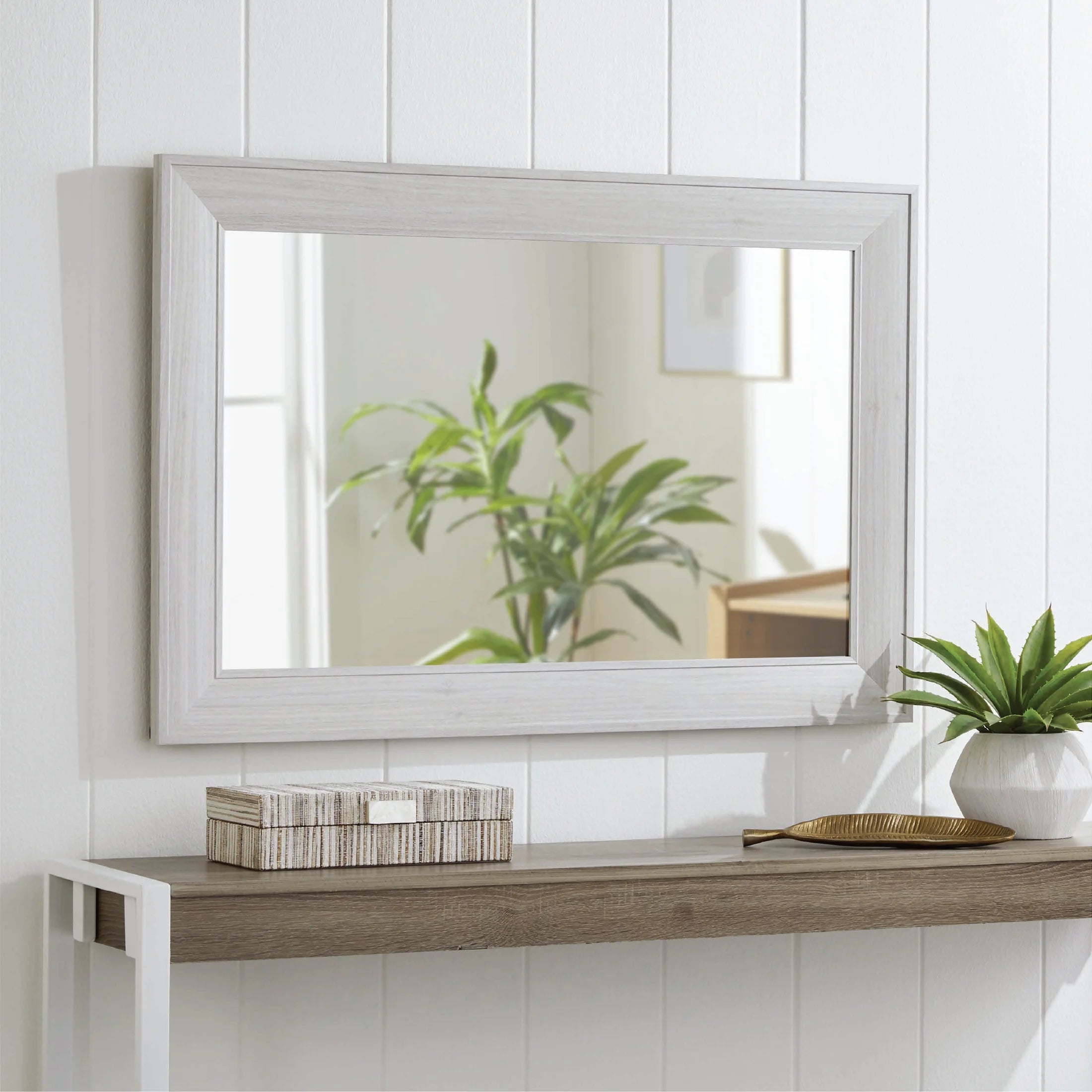 Grey Rectangle MDF Wall Mirror C860005