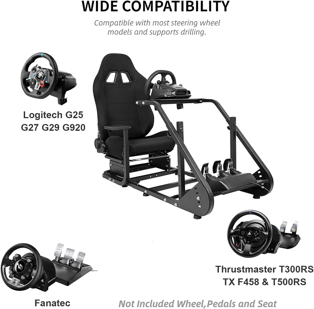 Racing Cockpit Frame Height Adjustable Racing Wheel Stand U870