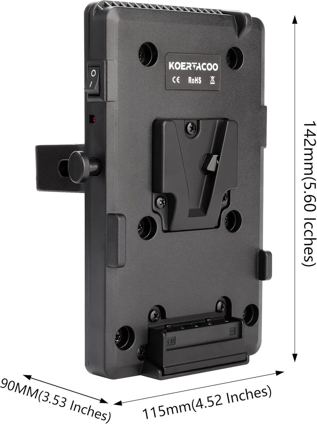 V-Mount Lock Battery Plate Power Supply Adapter with Super Clamp, D-TAP/DC/USB Power Output T1579