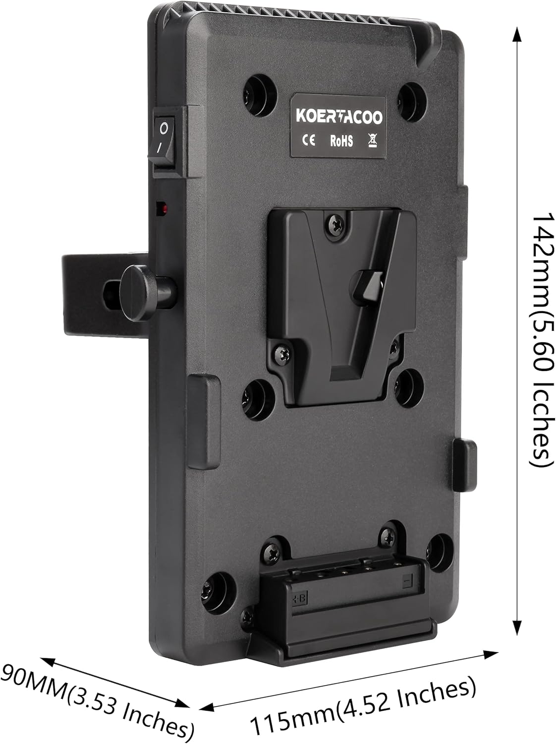 V-Mount Lock Battery Plate Power Supply Adapter with Super Clamp, D-TAP/DC/USB Power Output T1579