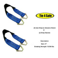 2 x 18 in. Axle Straps with Abrasive Sleeve Plus Delta Ring, Black - 2 Piece D31163