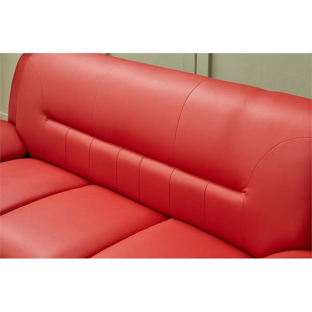 Black/Red Faux Leather Sofa with Pillow Armrests L325890